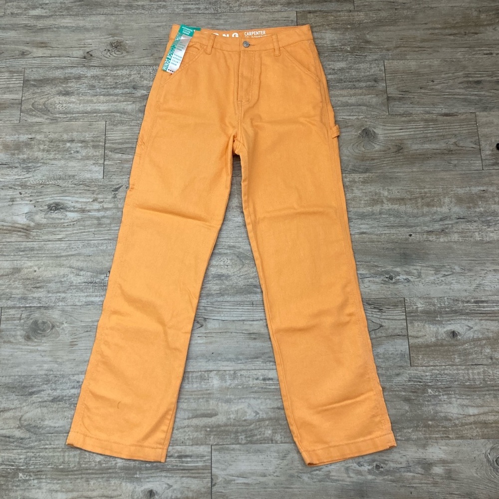 Women’s Orange Carpenter Button Down Denim Pants 👖